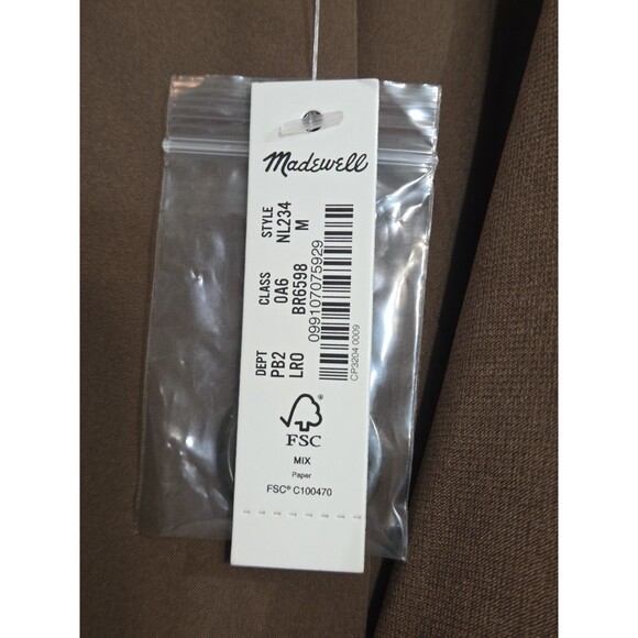 NWT Madewell Blazer Womens Medium Polyester Brown Cognac Toffee Pockets F2.6 - Picture 4 of 13